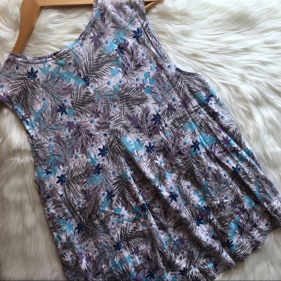 J JILL | 100% Linen Tropical Floral Tank Blouse - Picture 2 of 5